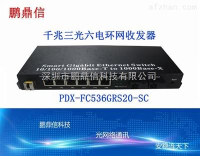 千兆三光六电环网光纤收发器